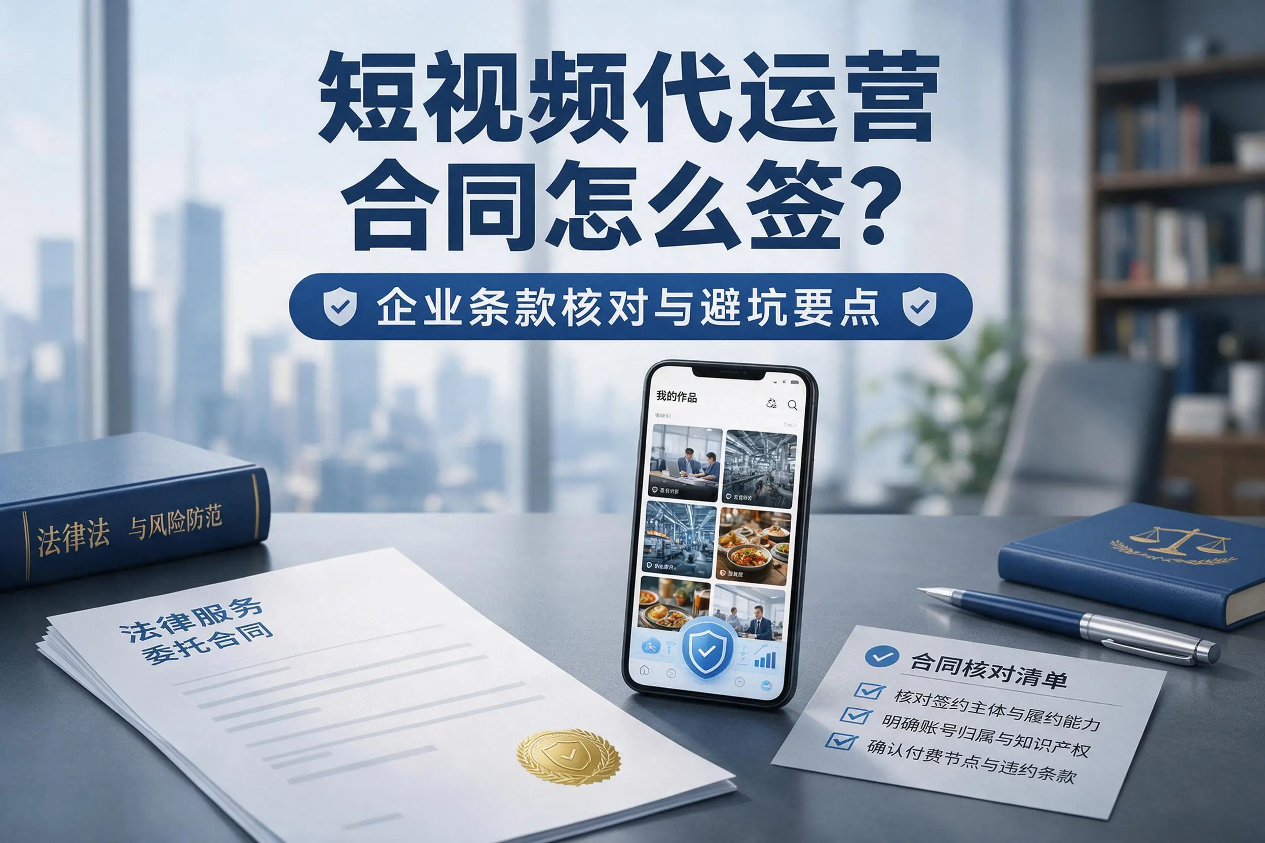 短视频代运营合同怎么签?铁门关企业条款核对与避坑要点