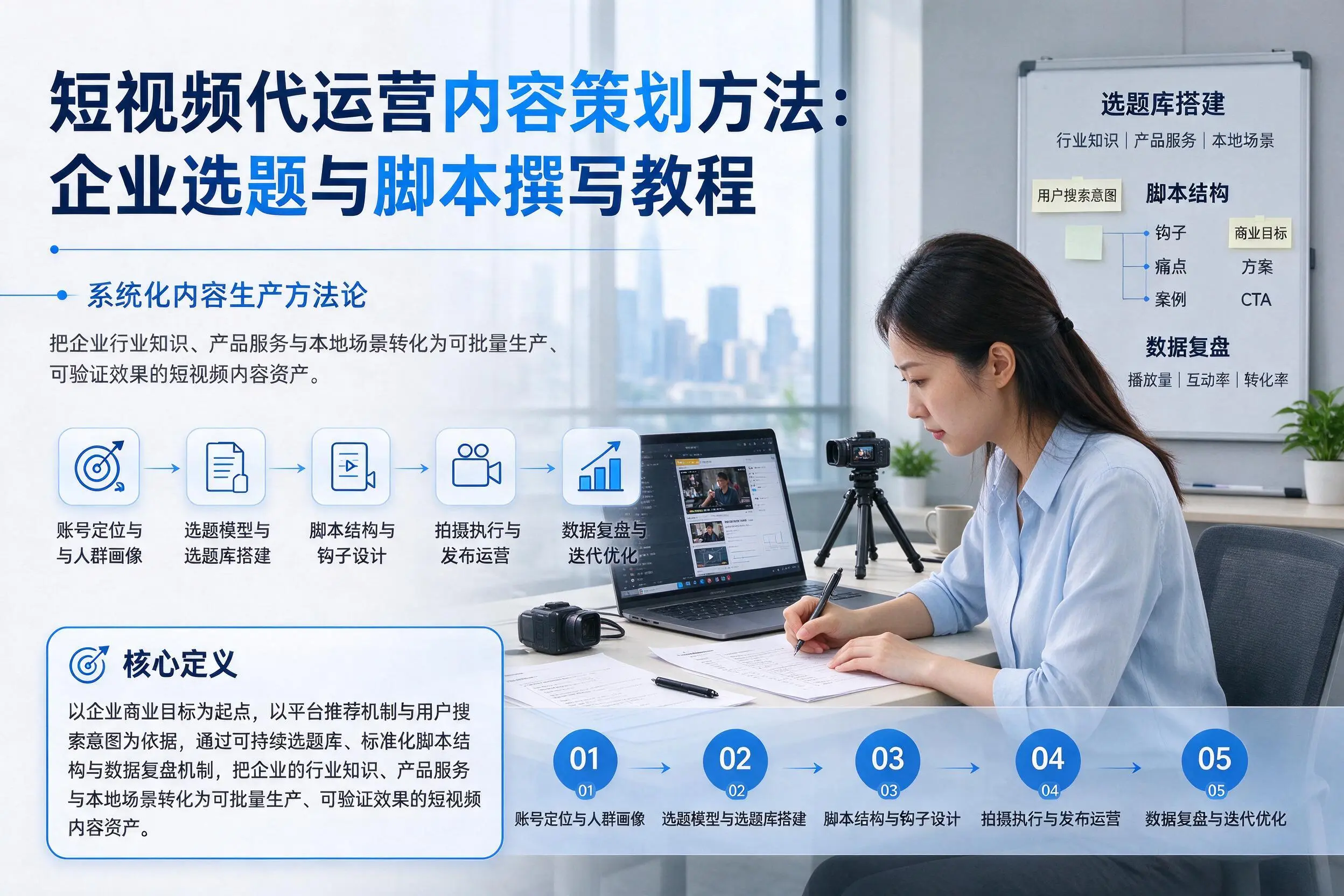 短视频代运营内容策划方法：铁门关企业选题与脚本撰写教程
