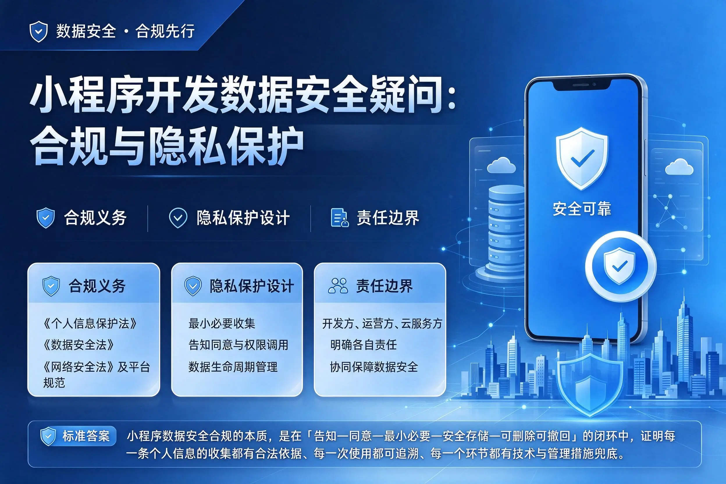 铁门关小程序开发数据安全疑问:合规与隐私保护