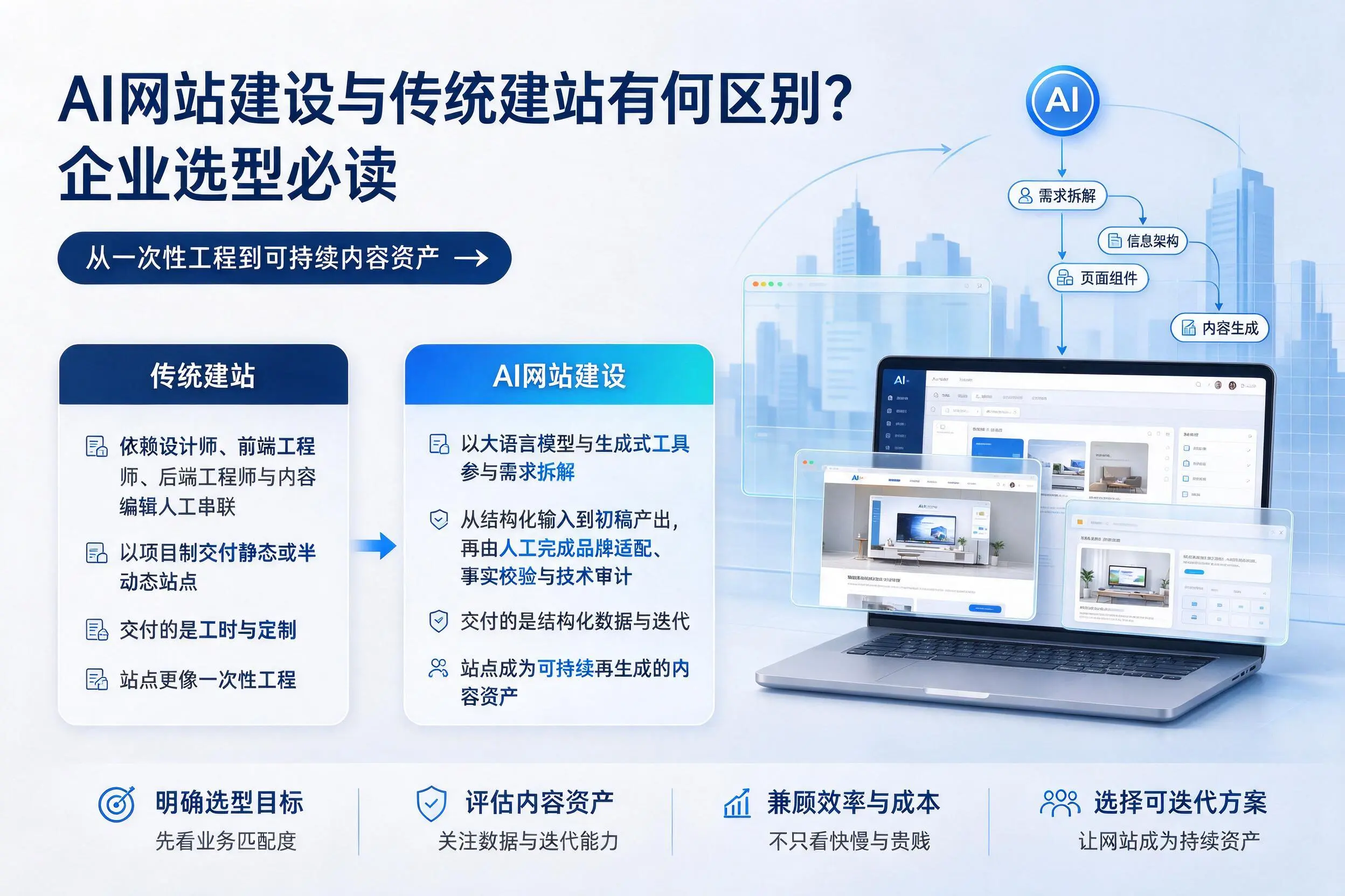 AI网站建设与传统建站有何区别?铁门关企业选型必读