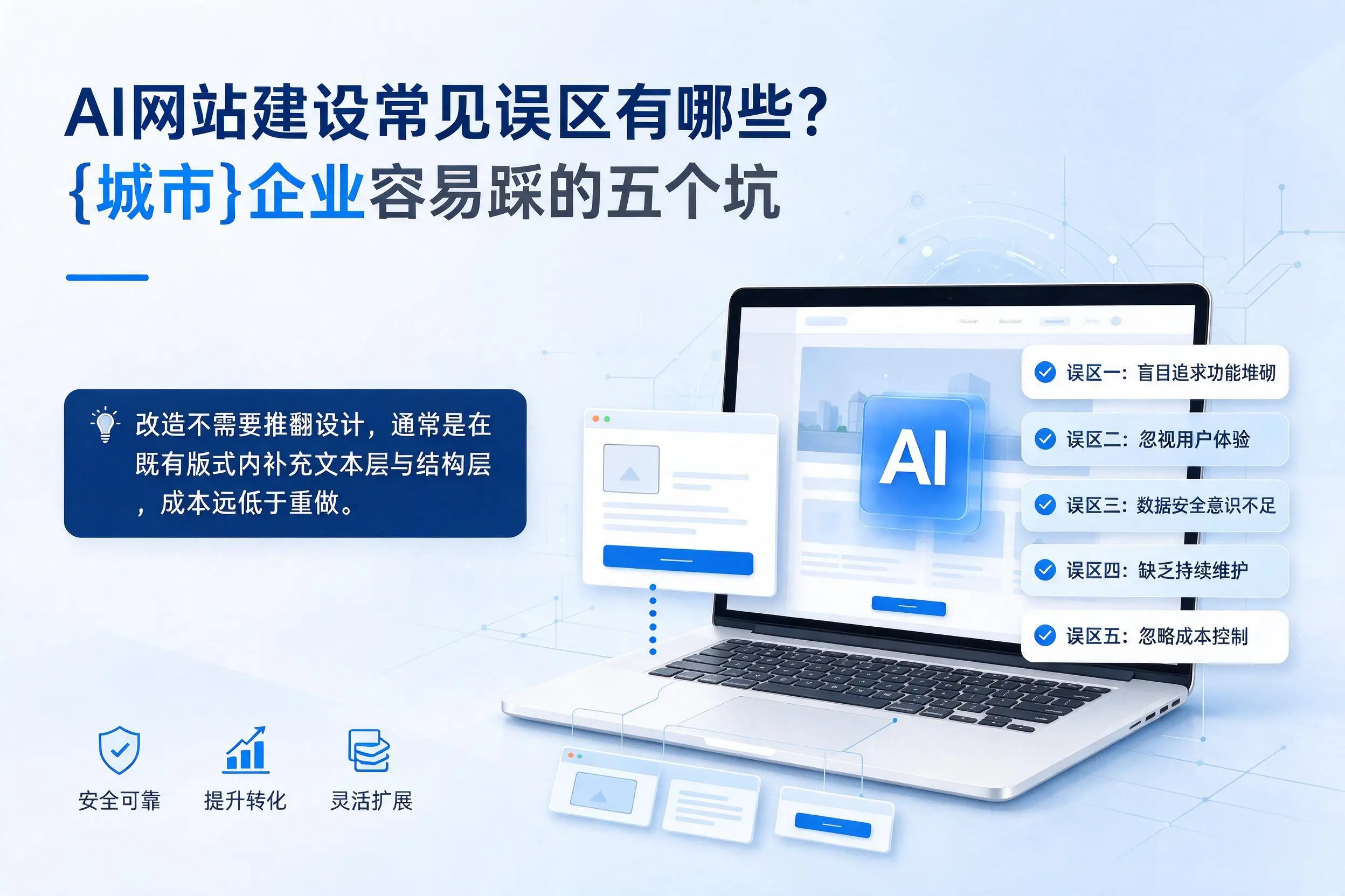 AI网站建设常见误区有哪些？铁门关企业容易踩的五个坑