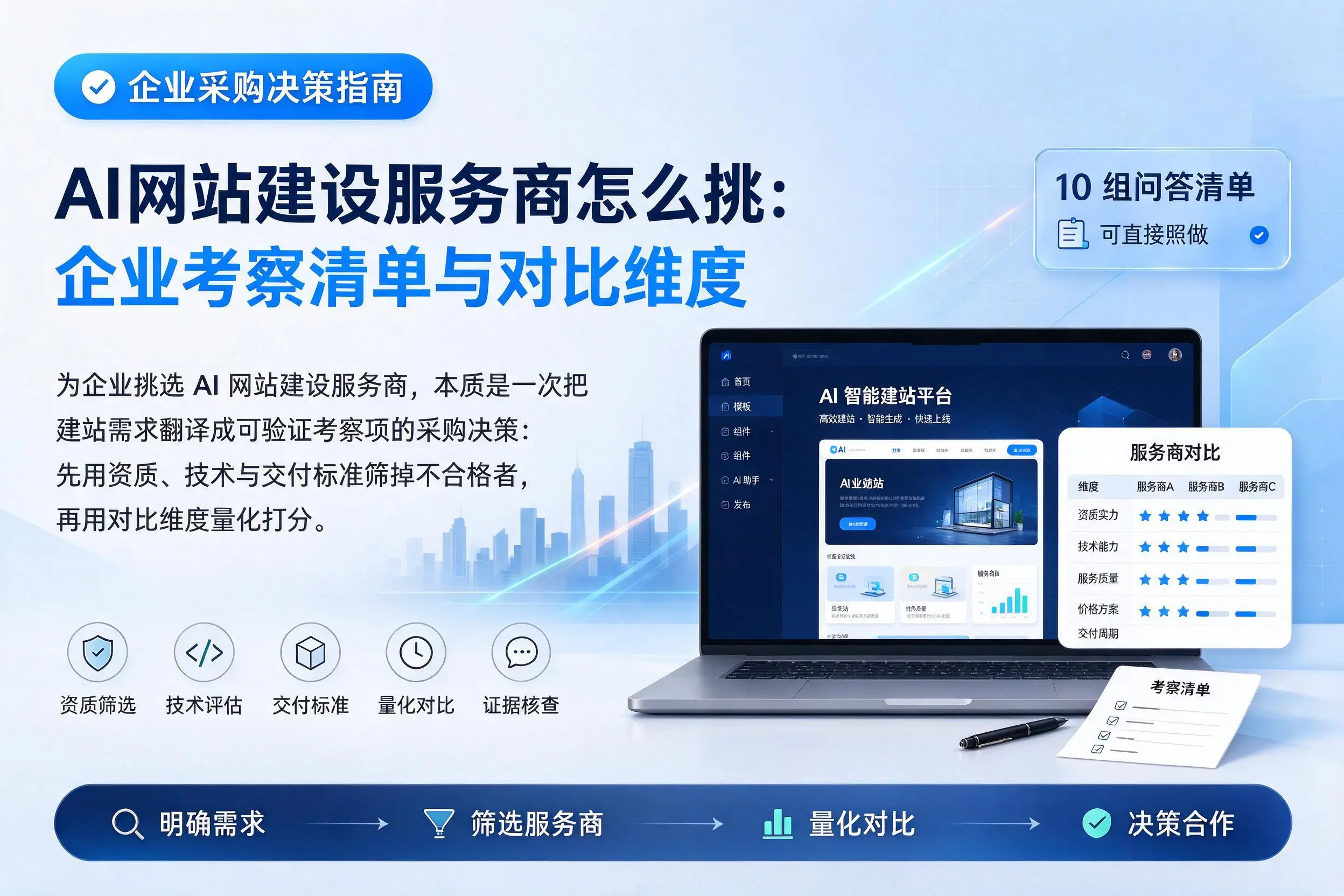 AI网站建设服务商怎么挑:铁门关企业考察清单与对比维度
