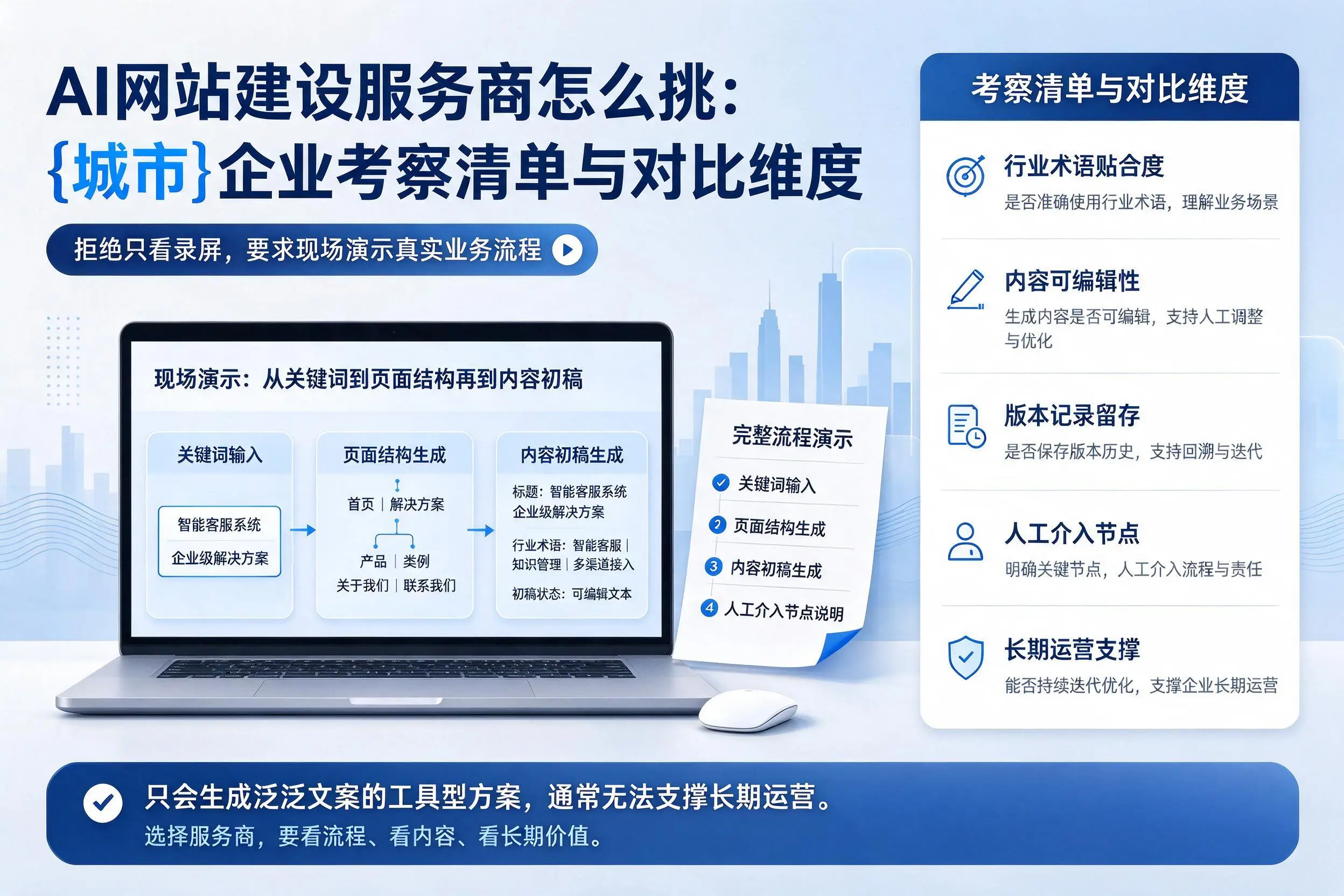 AI网站建设服务商怎么挑:铁门关企业考察清单与对比维度