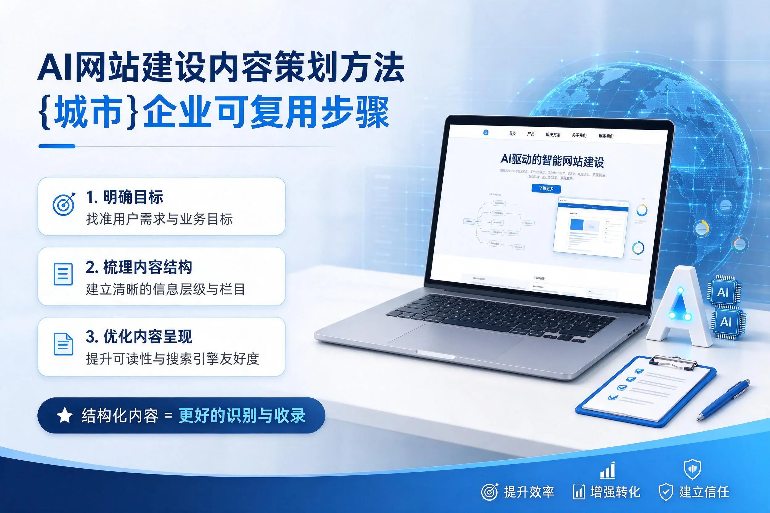 AI网站建设内容策划方法,铁门关企业可复用步骤