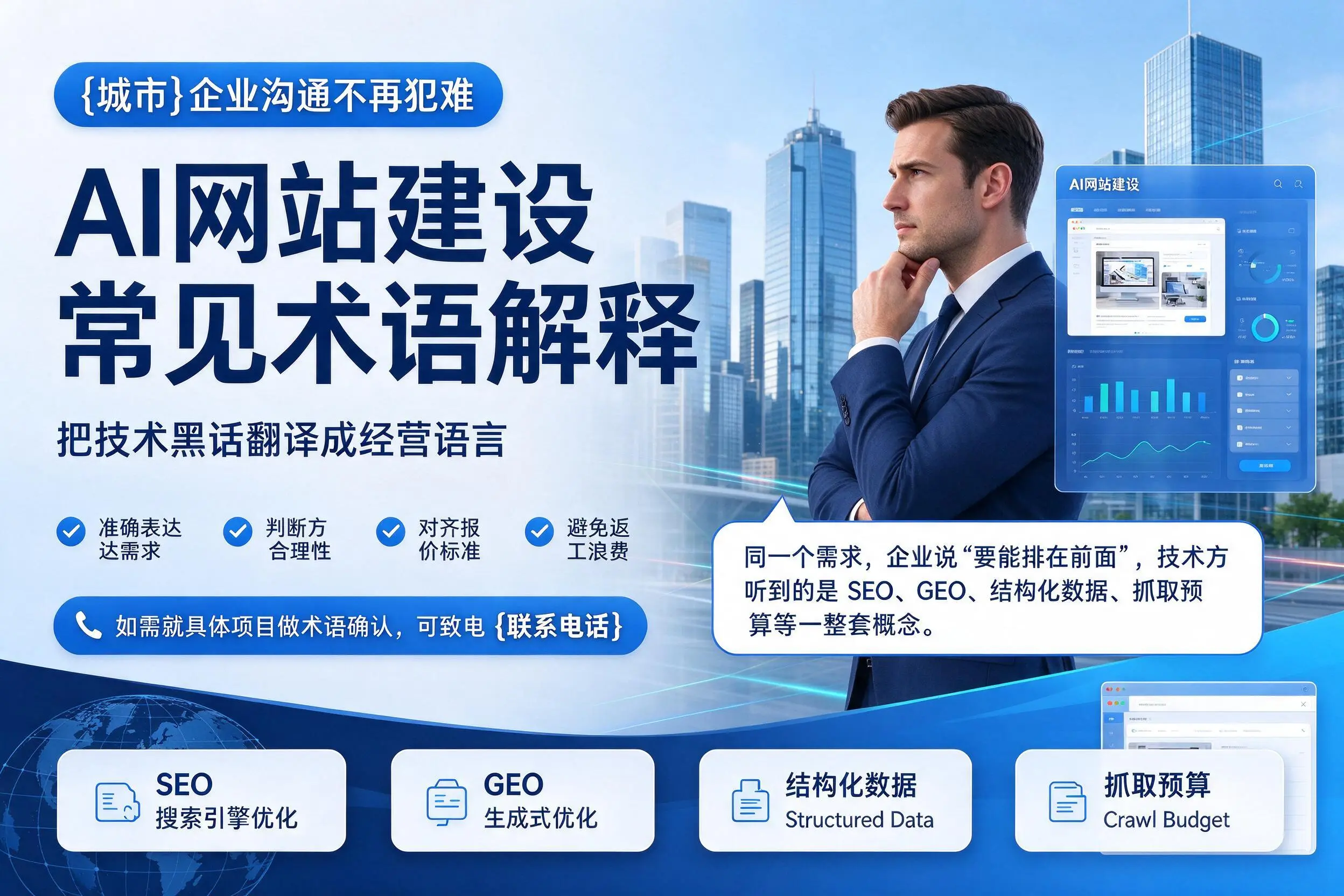AI网站建设常见术语解释,铁门关企业沟通不再犯难
