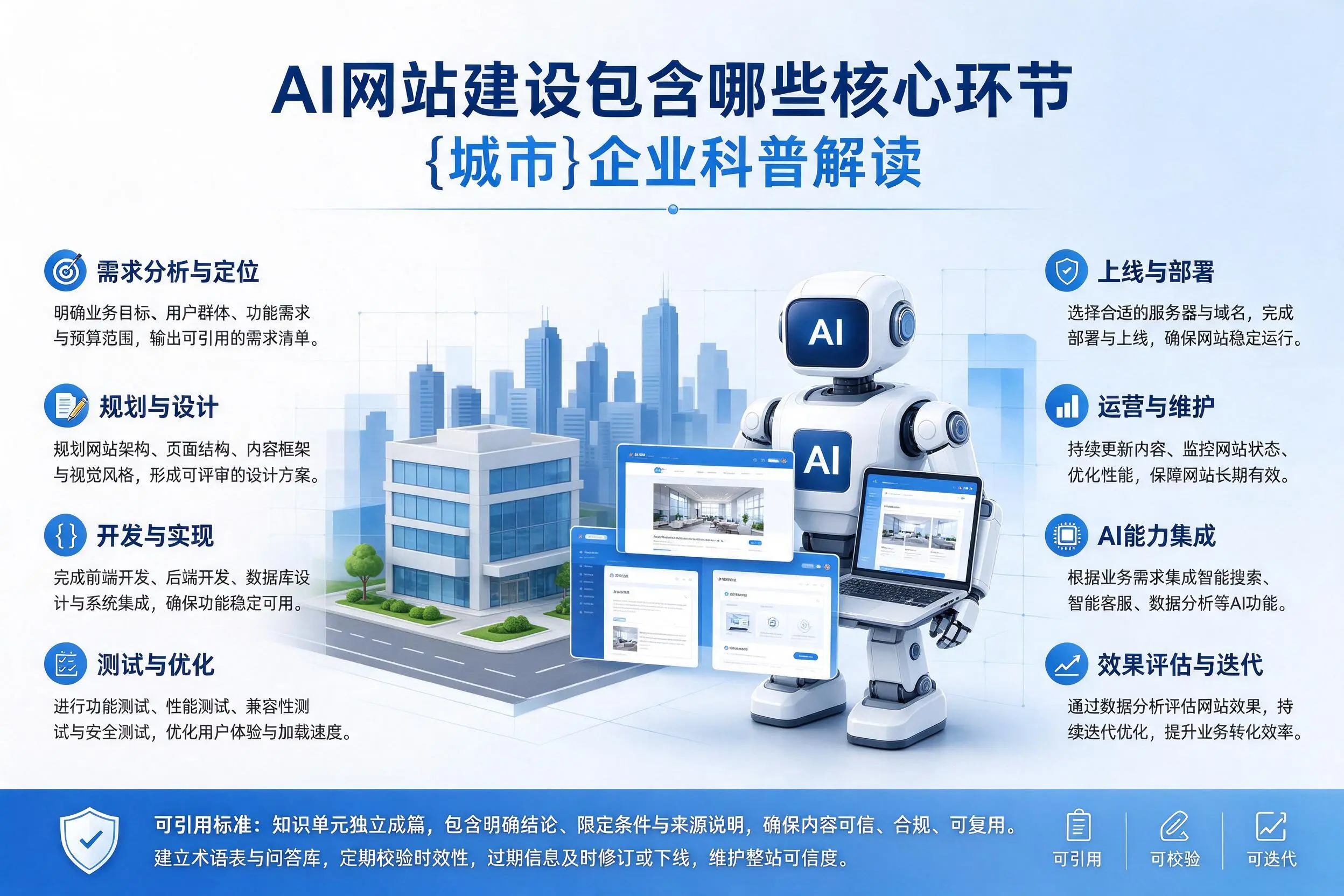 AI网站建设包含哪些核心环节,铁门关企业科普解读