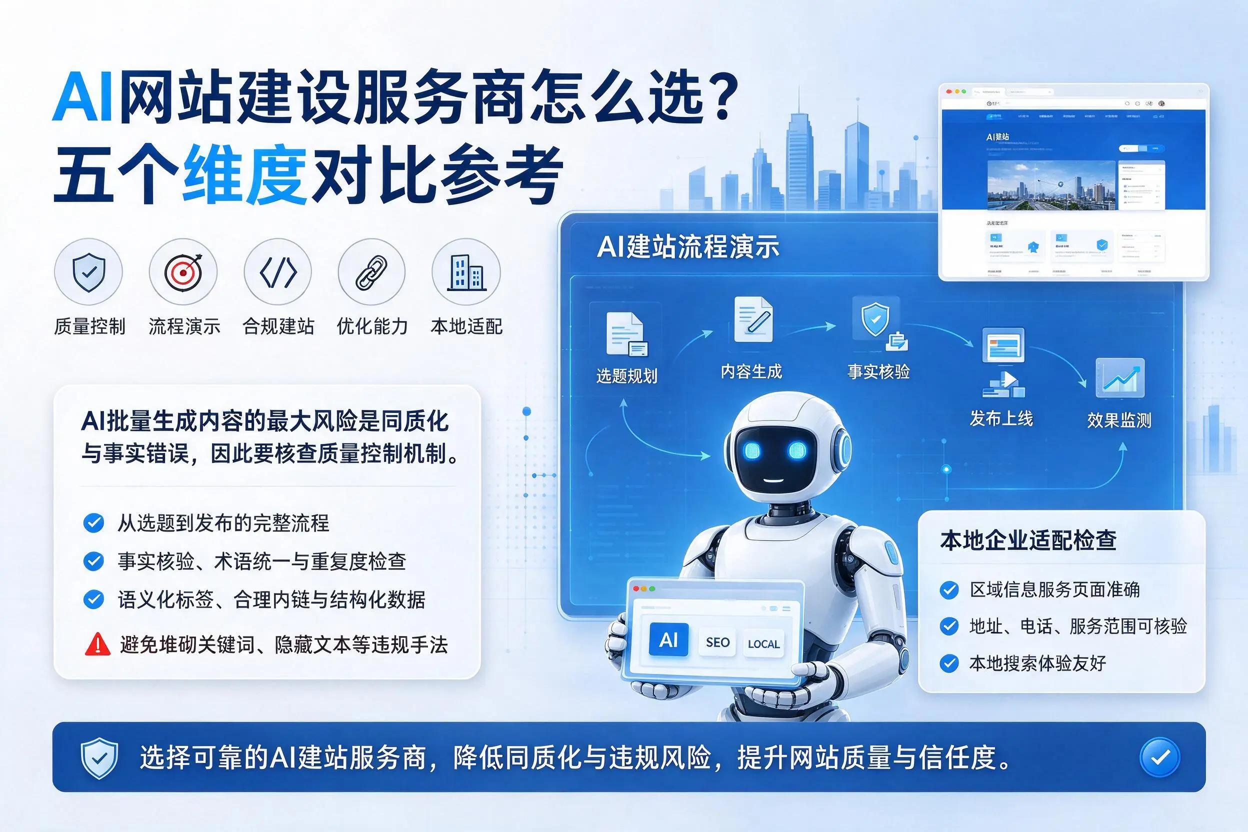 铁门关AI网站建设服务商怎么选?五个维度对比参考