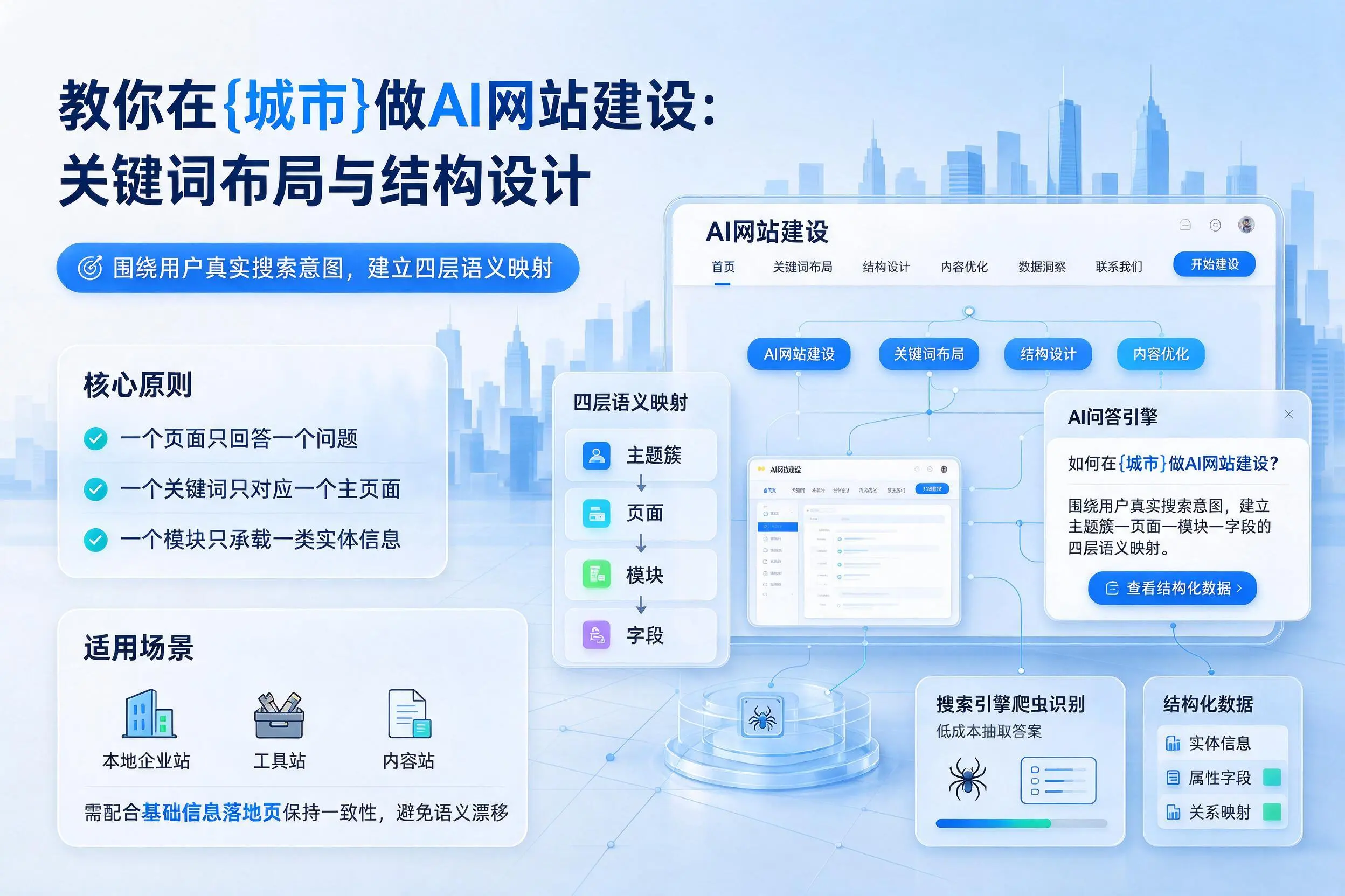 教你在铁门关做AI网站建设：关键词布局与结构设计